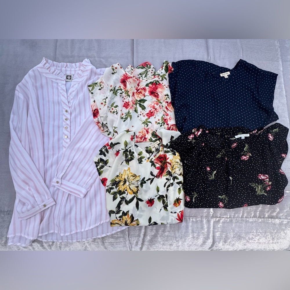 Lot of 5 size large blouses